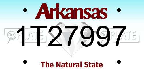 1T27997 Arkansas License Plate