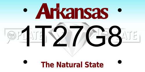 1T27G8 Arkansas License Plate