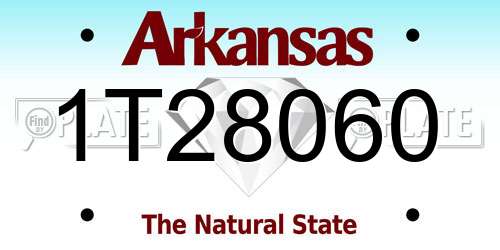1T28060 Arkansas License Plate