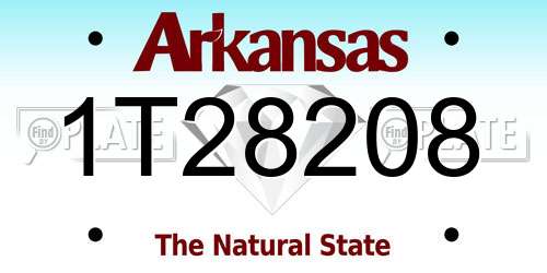 1T28208 Arkansas License Plate