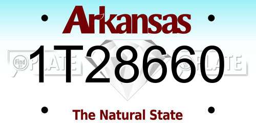 1T28660 Arkansas License Plate