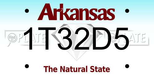 1T32D5 Arkansas License Plate
