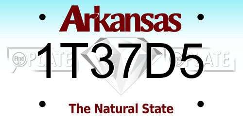 1T37D5 Arkansas License Plate