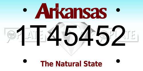 1T45452 Arkansas License Plate