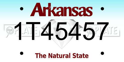 1T45457 Arkansas License Plate