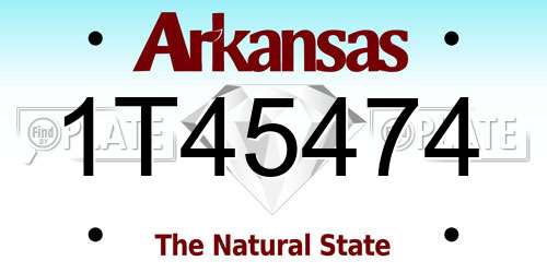 1T45474 Arkansas License Plate