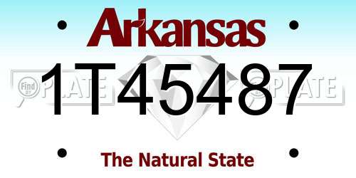 1T45487 Arkansas License Plate