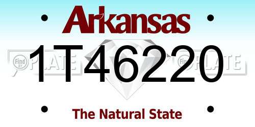 1T46220 Arkansas License Plate