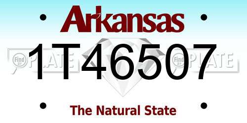 1T46507 Arkansas License Plate