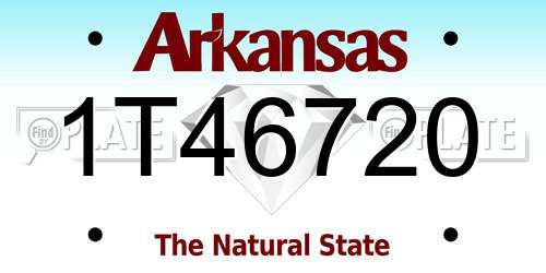 1T46720 Arkansas License Plate