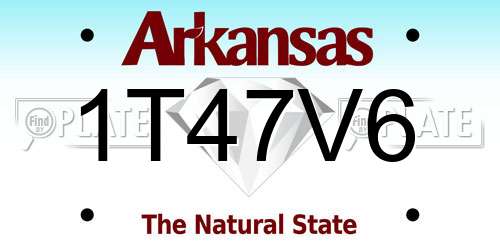 1T47V6 Arkansas License Plate