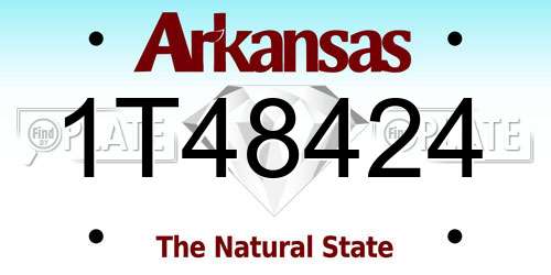 1T48424 Arkansas License Plate