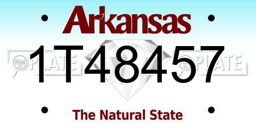 1T48457 Arkansas License Plate