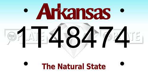 1T48474 Arkansas License Plate