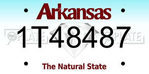 1T48487 Arkansas License Plate
