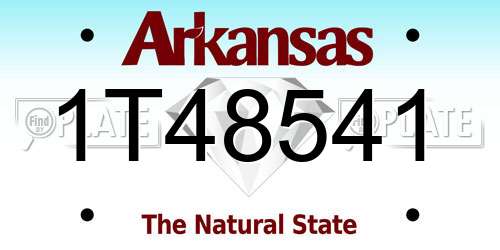 1T48541 Arkansas License Plate