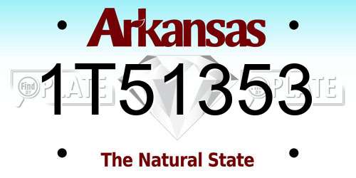 1T51353 Arkansas License Plate
