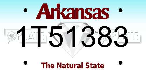 1T51383 Arkansas License Plate