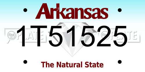 1T51525 Arkansas License Plate