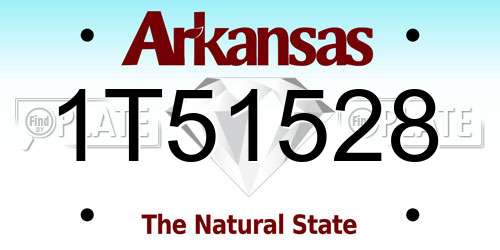 1T51528 Arkansas License Plate