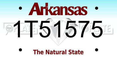 1T51575 Arkansas License Plate