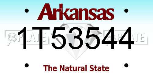 1T53544 Arkansas License Plate
