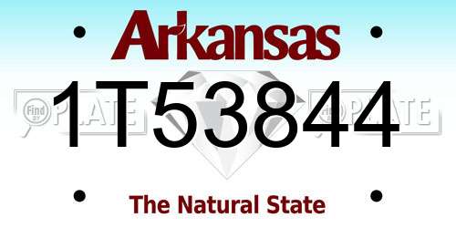 1T53844 Arkansas License Plate