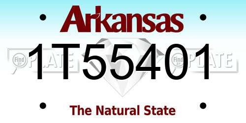 1T55401 Arkansas License Plate