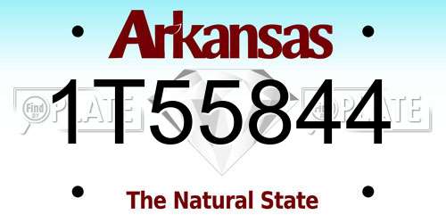 1T55844 Arkansas License Plate