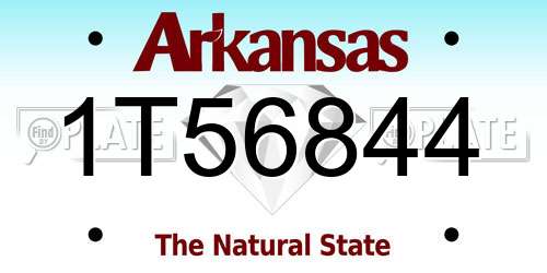 1T56844 Arkansas License Plate