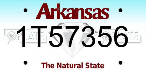 1T57356 Arkansas License Plate