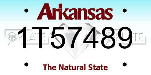 1T57489 Arkansas License Plate