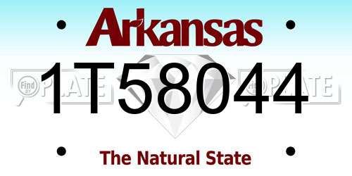 1T58044 Arkansas License Plate