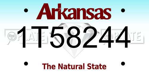 1T58244 Arkansas License Plate