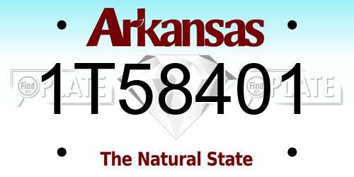 1T58401 Arkansas License Plate
