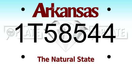 1T58544 Arkansas License Plate