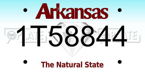 1T58844 Arkansas License Plate