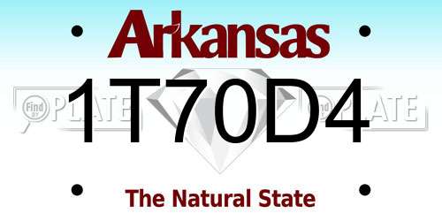 1T70D4 Arkansas License Plate