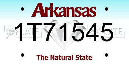 1T71545 Arkansas License Plate