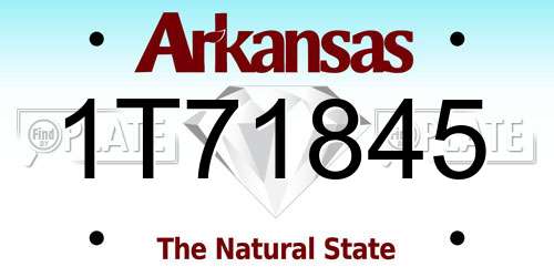 1T71845 Arkansas License Plate