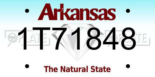 1T71848 Arkansas License Plate