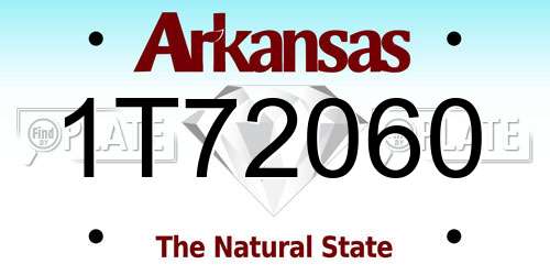 1T72060 Arkansas License Plate