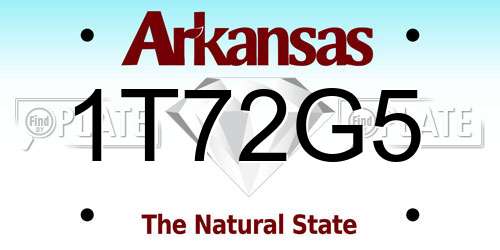 1T72G5 Arkansas License Plate