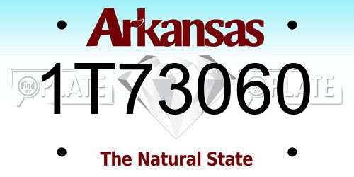 1T73060 Arkansas License Plate