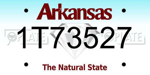 1T73527 Arkansas License Plate