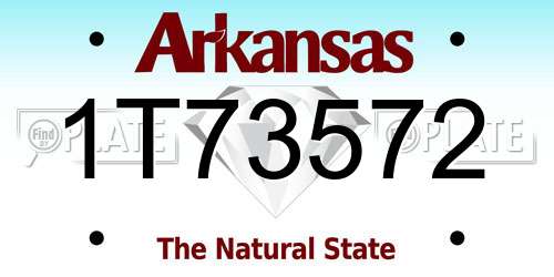 1T73572 Arkansas License Plate