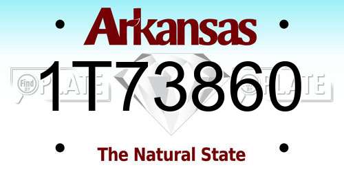 1T73860 Arkansas License Plate