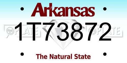 1T73872 Arkansas License Plate