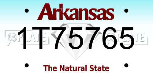 1T75765 Arkansas License Plate
