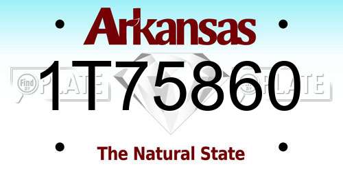 1T75860 Arkansas License Plate